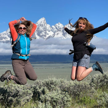Jumping for joy in the Tetons
