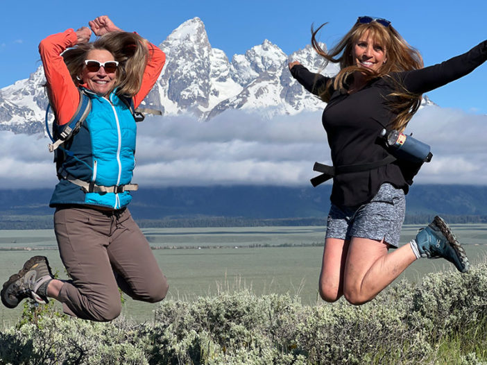 Jumping for joy in the Tetons