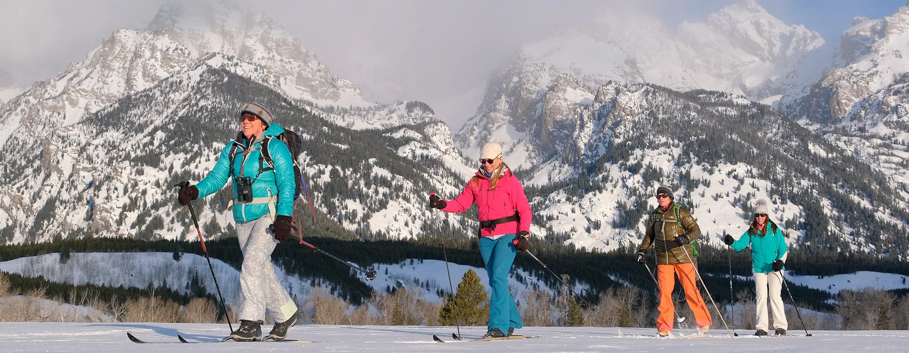 Four Women on Cross-Country Ski Tour in Grand Teton National Park - Hole Hiking Experience